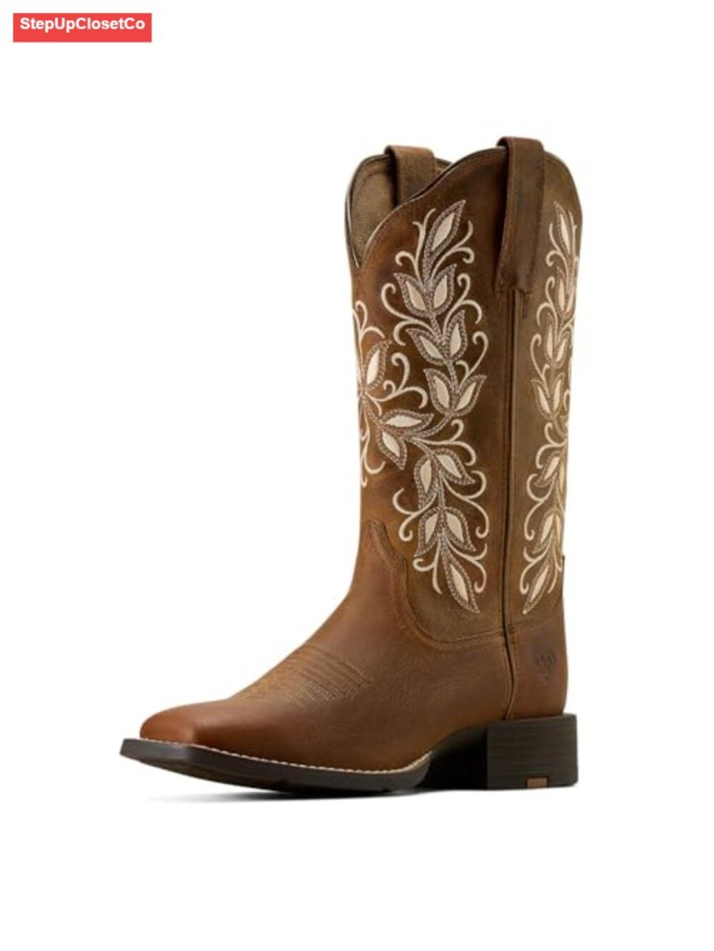 Western Square Toe Knee-High Boots Faux Leather Durability